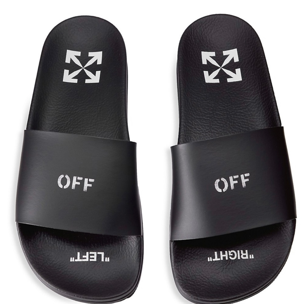 Off white pool sandals